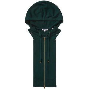 $298 Veronica Beard Pine green luxe Cashmere dualzip Hoodie Dickey Jacket insert